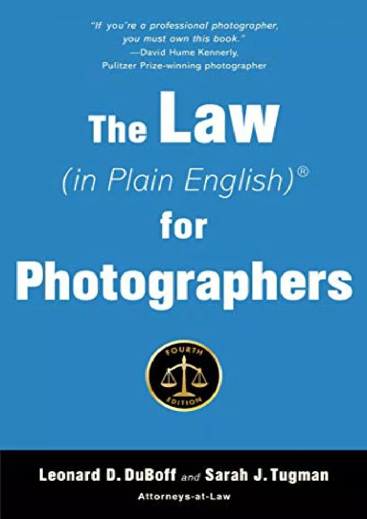 the law in plain english for photographers