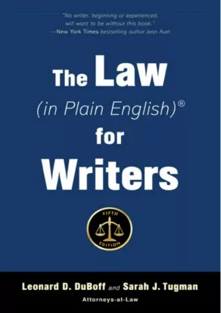 [PDF] READ Free The Law (in Plain English) for Writers (Fifth Edition) read