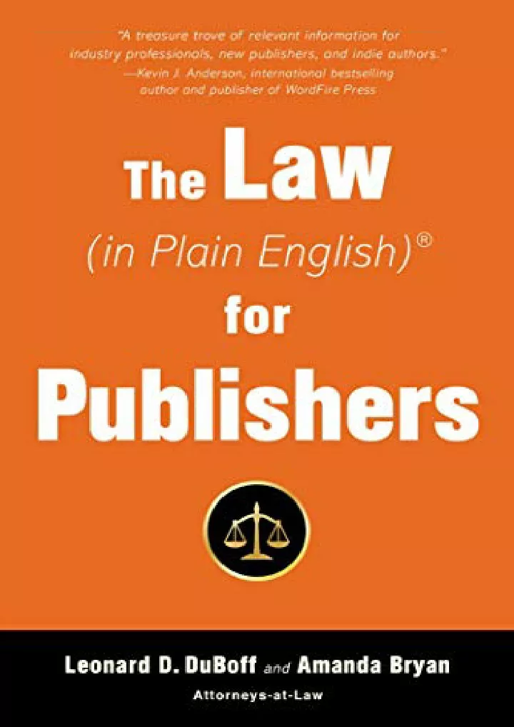 the law in plain english for publishers download