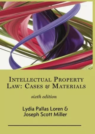 PDF Read Online Intellectual Property Law: Cases & Materials free