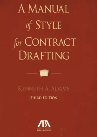 PDF/READ A Manual of Style for Contract Drafting epub