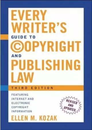 PDF BOOK DOWNLOAD Every Writer's Guide to Copyright and Publishing Law: Thi
