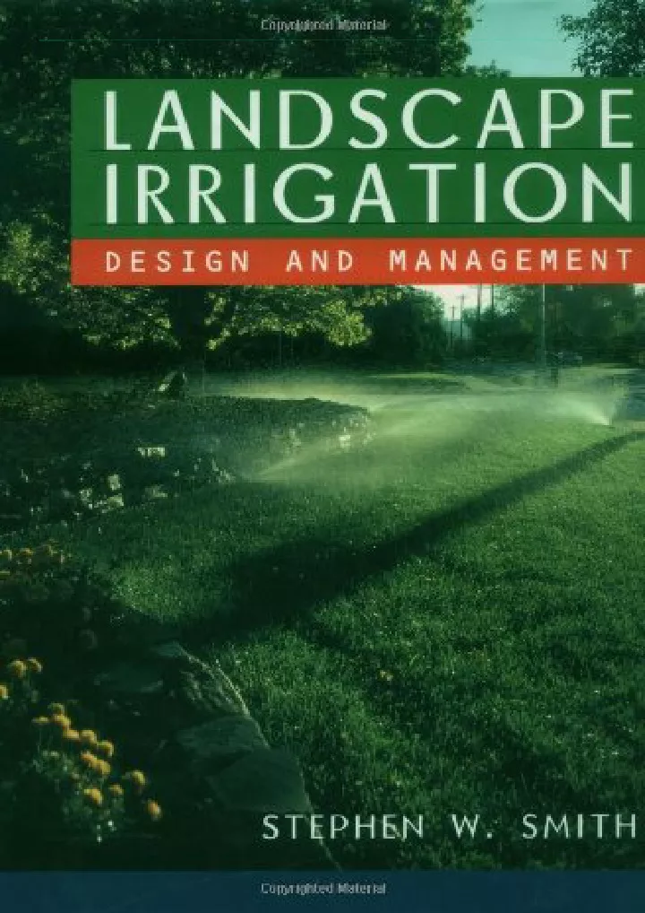 landscape irrigation design and management