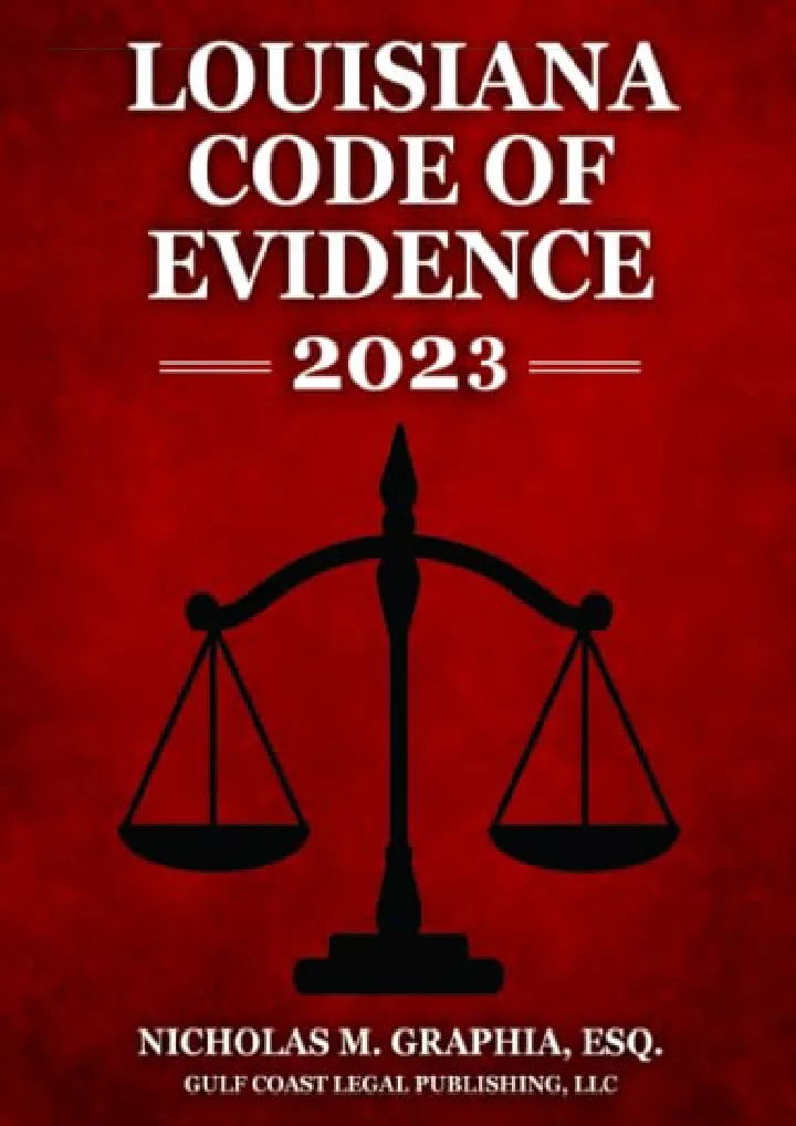 louisiana code of evidence 2023 download pdf read