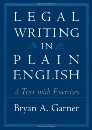 [PDF] DOWNLOAD FREE Legal Writing in Plain English: A Text With Exercises k