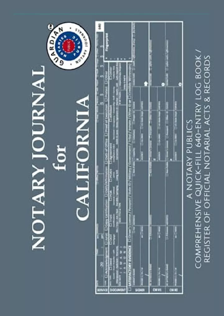 notary journal for california a notary public