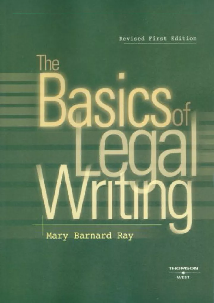 the basics of legal writing revised