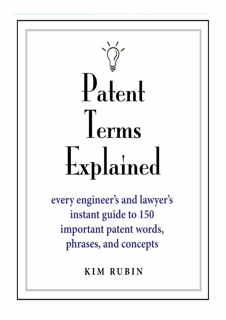 patent terms explained every lawyer