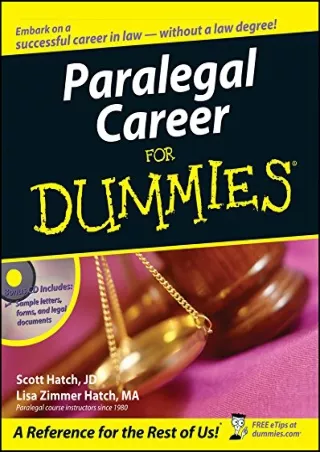 DOWNLOAD [PDF] Paralegal Career For Dummies free