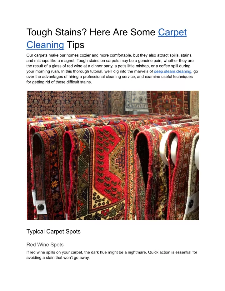 tough stains here are some carpet cleaning tips