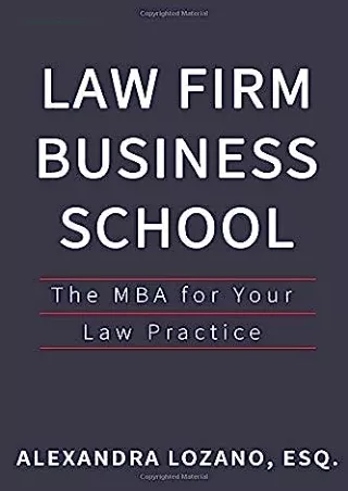 PDF Law Firm Business School: The MBA for Your Law Practice download