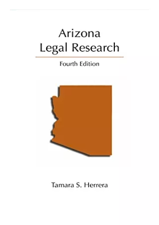 PDF/READ Arizona Legal Research (Legal Research Series) full