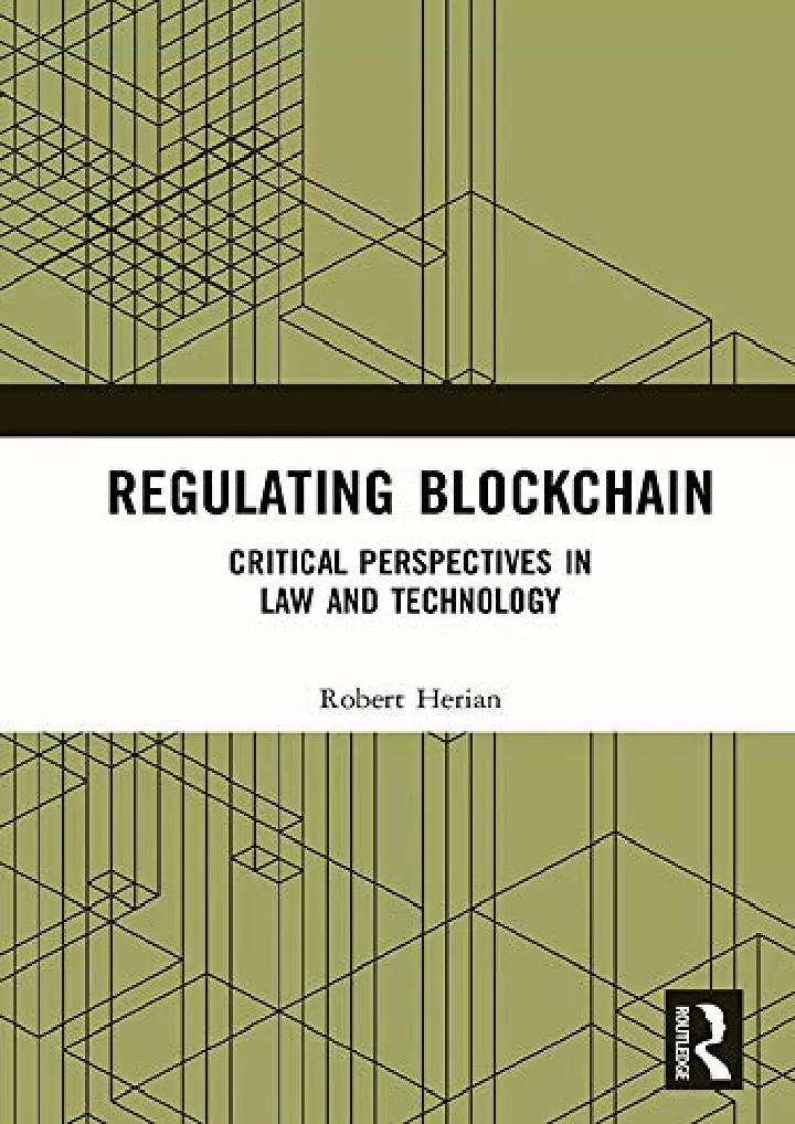 regulating blockchain critical perspectives