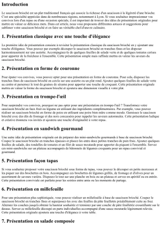 Idées de présentation originales pour votre saucisson brioché