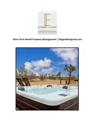 short term rental property management