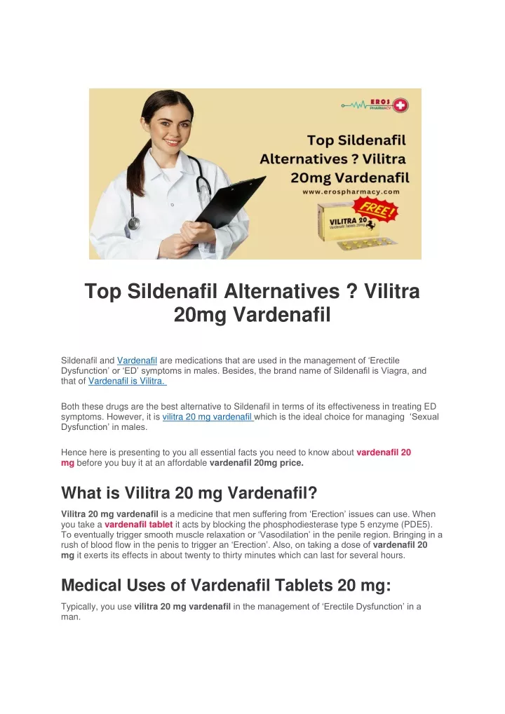 top sildenafil alternatives vilitra 20mg