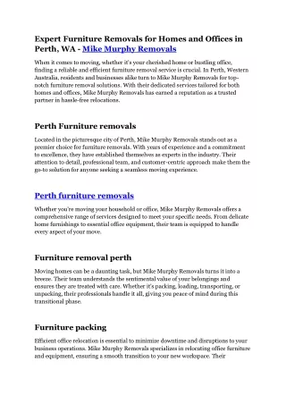expert furniture removals for homes and offices