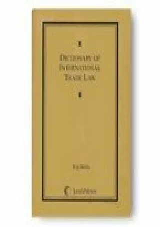 Epub Dictionary of International Trade Law