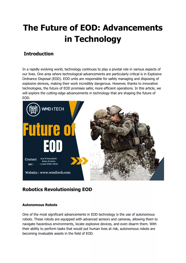 the future of eod advancements in technology