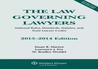 PDF The Law Governing Lawyers: National Rules, Standards, Statutes, and State La