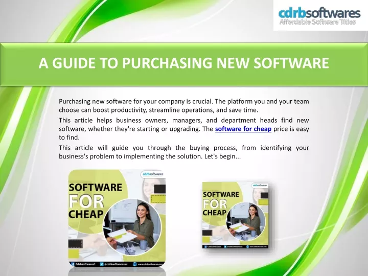 a guide to purchasing new software