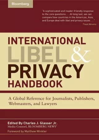 Pdf Ebook International Libel and Privacy Handbook: A Global Reference for Journalists,