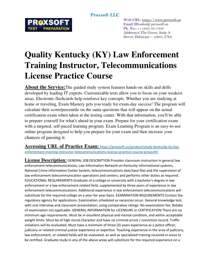 PPT - Quality Kentucky (KY) Law Enforcement Training Instructor ...