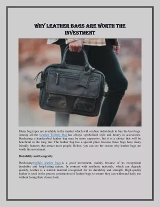 Why leather bags are worth the investment