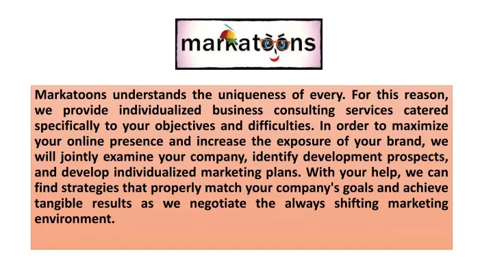 markatoons understands the uniqueness of every