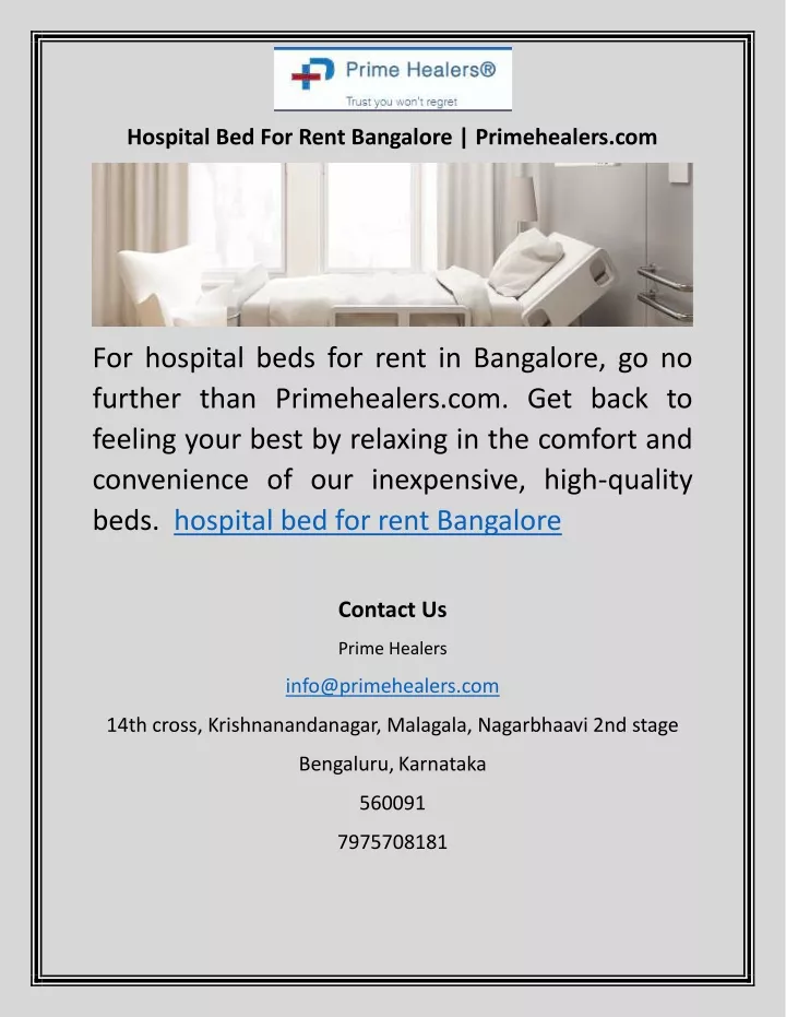 hospital bed for rent bangalore primehealers com