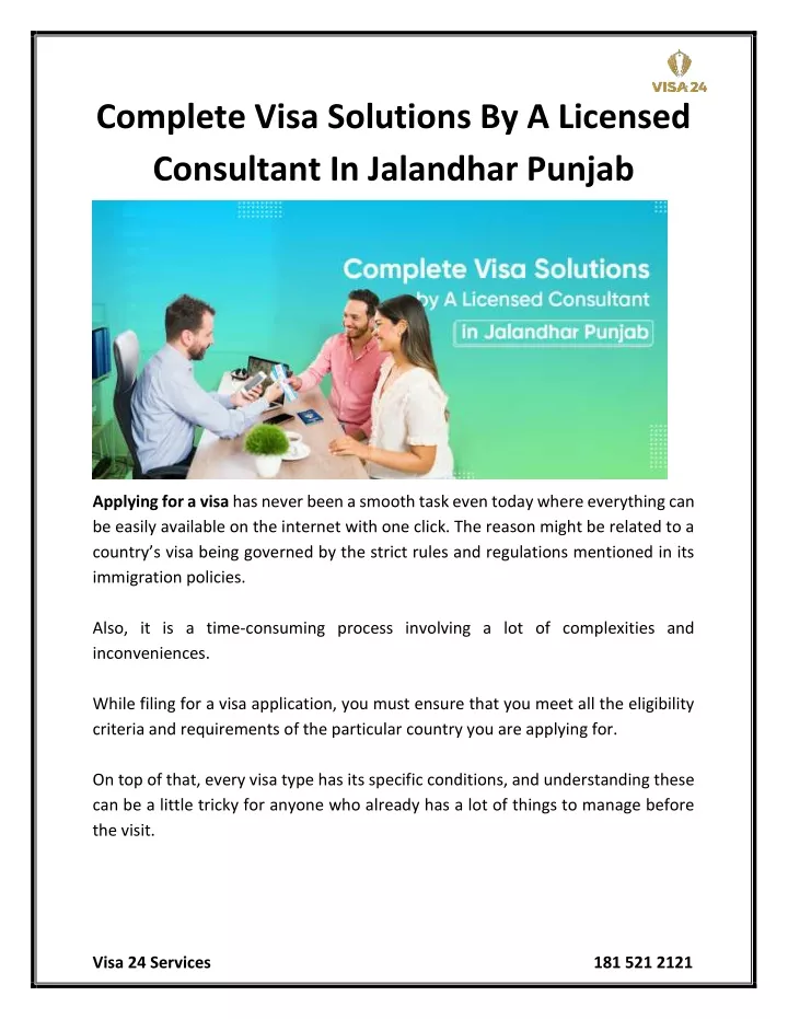 complete visa solutions by a licensed consultant