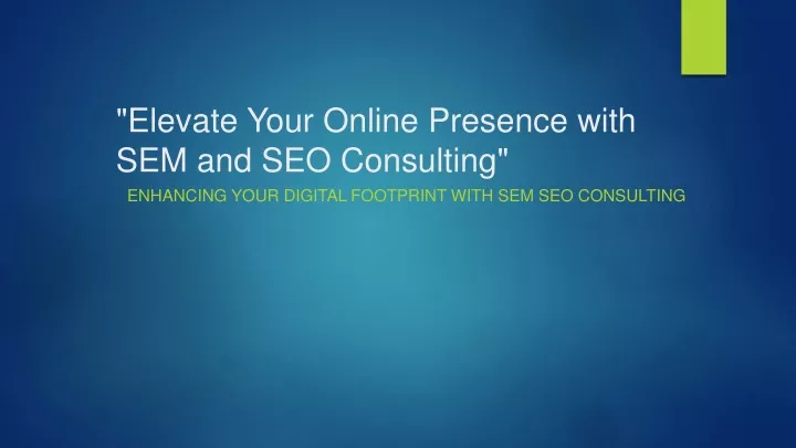elevate your online presence with sem and seo consulting
