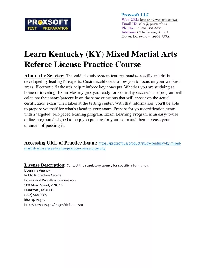 PPT Learn Kentucky KY Mixed Martial Arts Referee License Practice   Proxsoft Llc N 