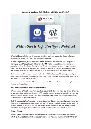 umbraco vs wordpress cms which one is right