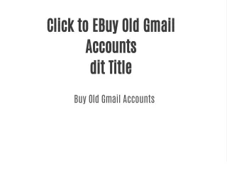 Buy Old Gmail Accounts