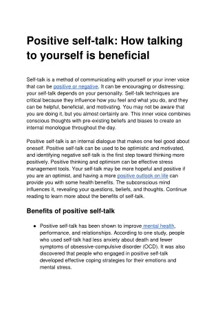 positive self talk how talking to yourself