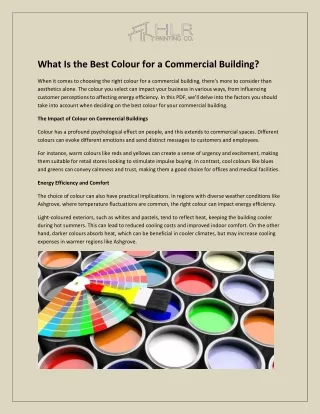 Choosing the Ideal Colour with Painter in Ashgrove for Your Commercial Building