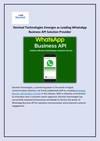 decimal technologies emerges as leading whatsapp