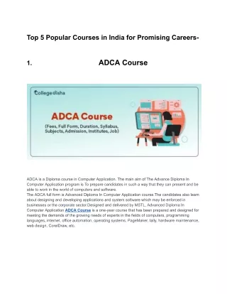 Top 5 Popular Courses in India