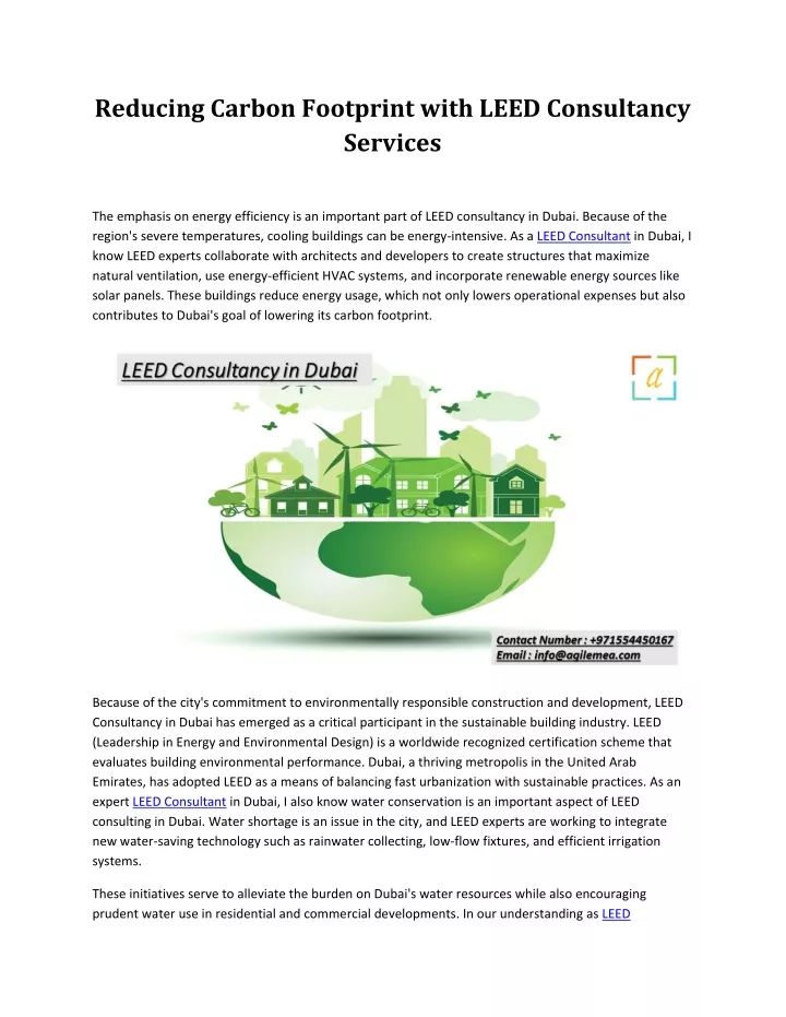 reducing carbon footprint with leed consultancy