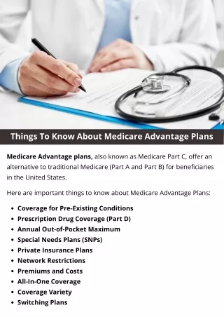 Things To Know About Medicare Advantage Plans