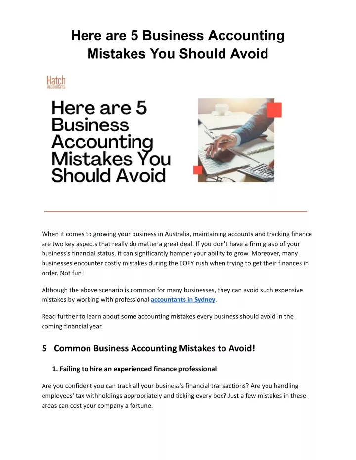 here are 5 business accounting mistakes