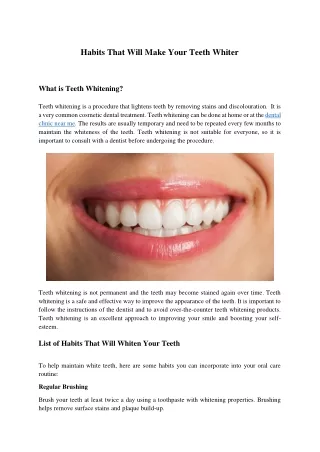 Habits That Will Make Your Teeth Whiter