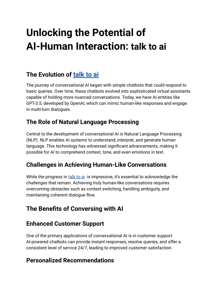 unlocking the potential of ai human interaction