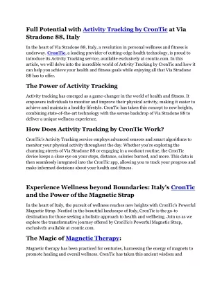 full potential with activity tracking by crontic