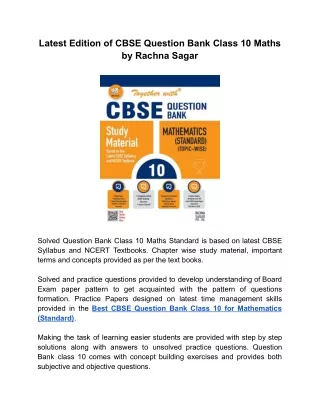 latest edition of cbse question bank class