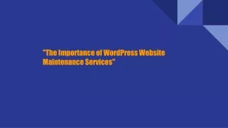 _The Importance of WordPress Website Maintenance Services_
