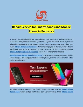 Repair service for smartphones and Mobile Phone in Penzance