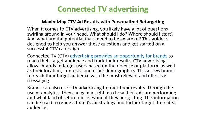 PPT - Connected TV Advertising PowerPoint Presentation, Free Download ...