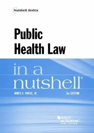 Read PDF Public Health Law in a Nutshell (Nutshells)